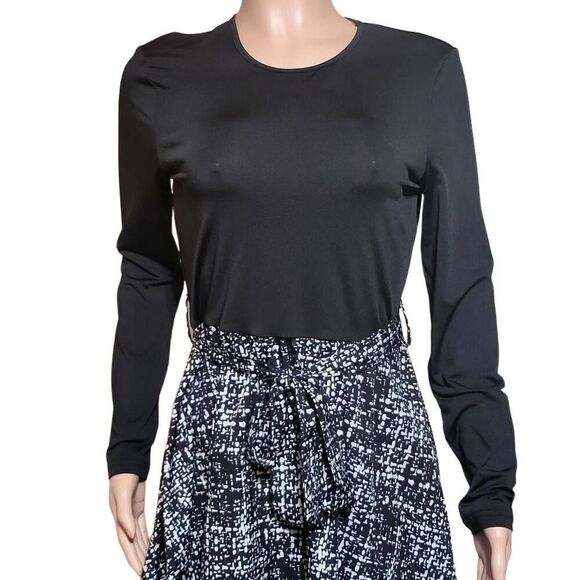 Shein women's long sleeve fit and flare tie front midi dress L - Picture 4 of 7